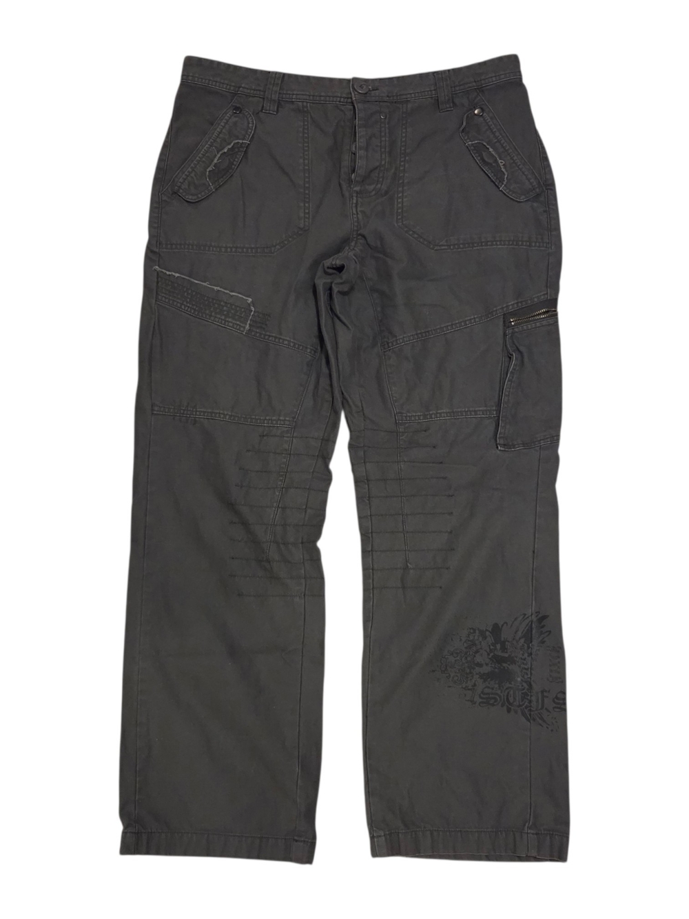 Y2k Men's Baggy Black Cargo Work Pants - Durable Everyday Utility